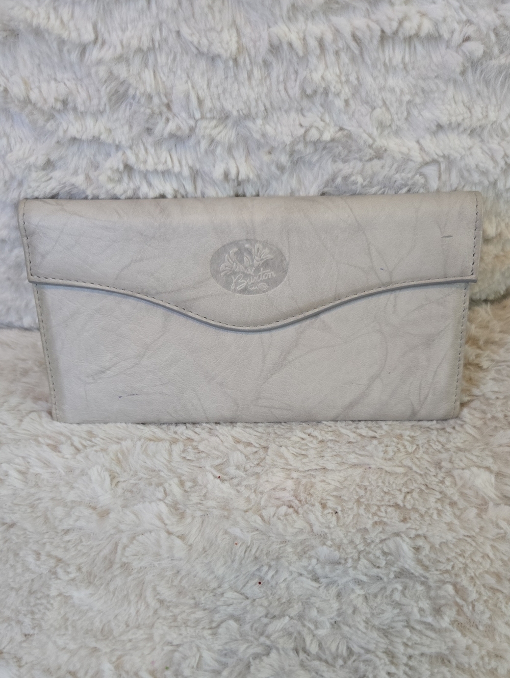 Burton Light Gray Leather Wallet Clutch